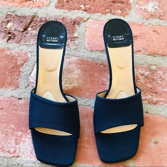 Stuart Weitzman Blue open toed heels size 8.5 AA - Picture 1 of 8